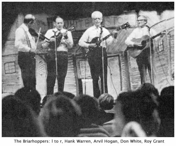 The Briarhoppers: l to r, Hank Warren, Arvil Hogan, Don White, Roy Grant